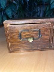 Antique Yawman Erbe 2 Drawer Library Card Catalog Index File Cabinet Wood Box