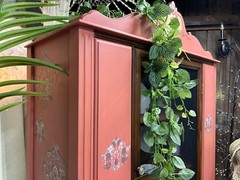 China Hutch, Eastlake Style, Painted, Refinished, Vintage
