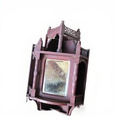 Antique victorian hanging corner cupboard ornate carved eastlake aesthetic