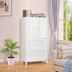 43.5″ Multi-Purpose Storage Cabinet with Adjustable Shelves, 2 Drawers White