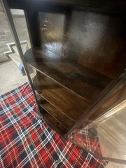 Antique Solid Oak Beautiful Unique Curved Glass Curio China Cabinet