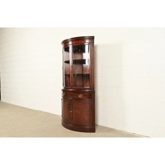 Drexel Georgian Mahogany Bow Front Corner Cabinet, 1950s