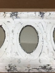 VTG Triple 4×6 Oval Photo Tin Ceiling Metal Shabby Picture Frame Old 784-26B