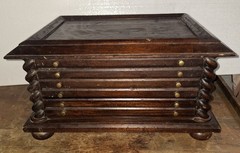 Antique Victorian Walnut Spool Cabinet 3 Drawer For Pocketwatch Collection