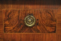 Antique Italian Biedermeier Burr Walnut 3 Drawer Commode Dresser Chest of Drawer