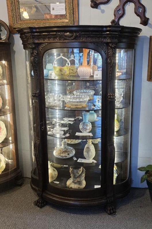 Antique Oak Curio China Cabinet – original finish