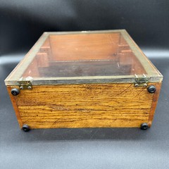 Antique Apothecary Wood Cabinet w/ Weights Slots