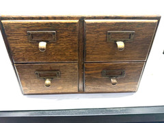 Rare Vintage Oak 4 Drawer Wooden Card Catalog File Cabinet Medical