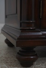 L72633: MAITLAND SMITH Mahogany Stone Top Console Cabinet