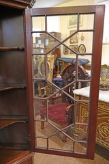 Pair of English Regency Style Mahogany Inlaid Corner Cabinets