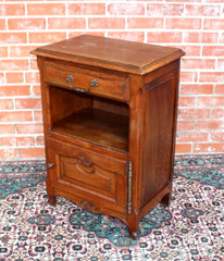French Louis XV Antique Oak Nightstand Small Bedside Cabinet