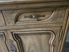 Vintage Solid Wood China Cabinet Hutch 70″ French Provincial Display Cabinet