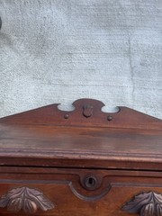 Antique Washstand With Backsplash & Carved Pulls c1860-1870