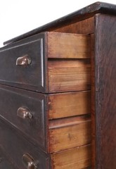 Antique Industrial Quarter Sawn Storage Oak Cabinet