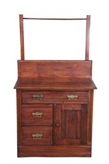 Antique Victorian Eastlake Washstand Cabinet Dry Sink Commode w Towel Bar