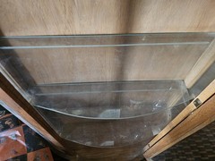 Curved Glass Mirror Curio Case Wall Cabinet Antique **see Discrption
