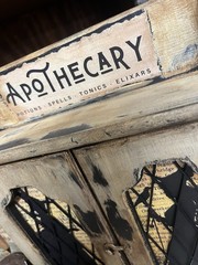 Witch Apothecary, Vintage Wooden Cabinet, Chalk Painted ~ Witches