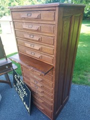 Oak 13-Drawer Ritter Printers Cabinet