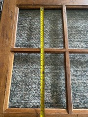Architectural Salvage Antique Cabinet Door Window Textured Glass Distressed Wood