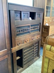 Amazing Antique Asian Bamboo And Black Palm Mizuya-Dansu cabinet