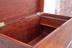 Antique Dutch Colonial Campaign Trunk on Stand