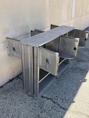 Antique Art Deco Steel Metal Dual Sided Dental Medical Cabinets Bar – a Pair