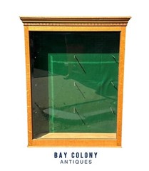 ANTIQUE VICTORIAN TIGER OAK DISPLAY CASE OR RIFLE SHOWCASE WITH RARE ACCESS DOOR