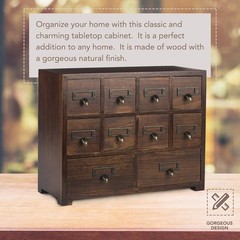 Traditional Card Catalog Solid Wood Small Chinese Medicine Small Curio Cabinet l