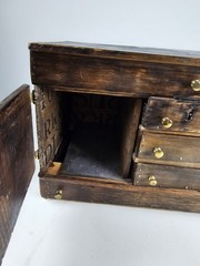 Antique Early Primitive Apothecary Cabinet Multi Drawer Merchant Storage Chest