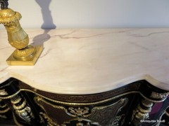 stamped MILLET Impressive french credenza 3 doors in marquetry Boulle 19th