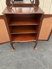 64992 Antique Victorian Mahogany Mirrored Storage Cabinet