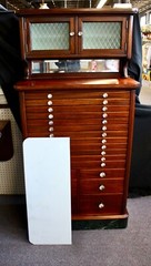 Antique Mahogany Dentist’s Cabinet American Cabinet Co 17 Drawers-4 Shelves 1900