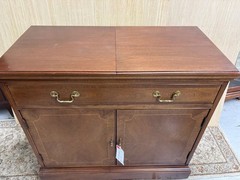 64128 Hickory Chair Inlaid Bar Cart Server with Brass Hardware
