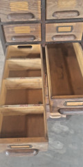 Antique 20 Drawer Lovely mitered Hardwood Wood Cabinet – USA -c