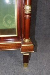Fine Gold Dore’ Bronze Ormolu Mounted French Empire Style Vitrine Cabinet