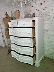 Painted Cottage Shabby Chic Romantic Chest / Dresser