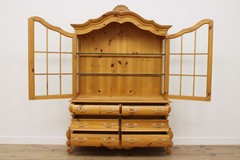 Country French Vintage Pine China Cabinet Bookcase Display #55014