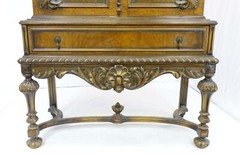 Beautiful Hand-Painted Oriental Cabinet With Elaborate Woodwork- 18″ x 40″ x 66″