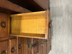 ANTIQUE HARVARD CO ROLL TOP OAK DENTAL CABINET