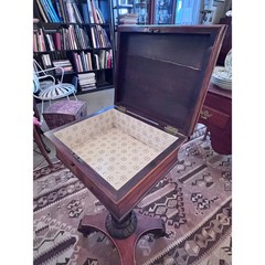 Antique Regency Mahogany Teapoy Pedestal Table