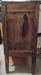 Antique Wooden Cabinet Brown Stained Finish Free Standing with Three Drawers