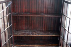 Antique Mahogany Display Cabinet with Glass Doors