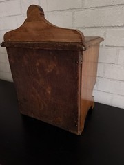 Antique Wood Tabletop Single Drawer Counter Display Cabinet Brass Dovetail Joint