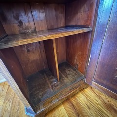 French Philippe 19th C. Burl Walnut Marquetry Cabinet w/ Key Antique