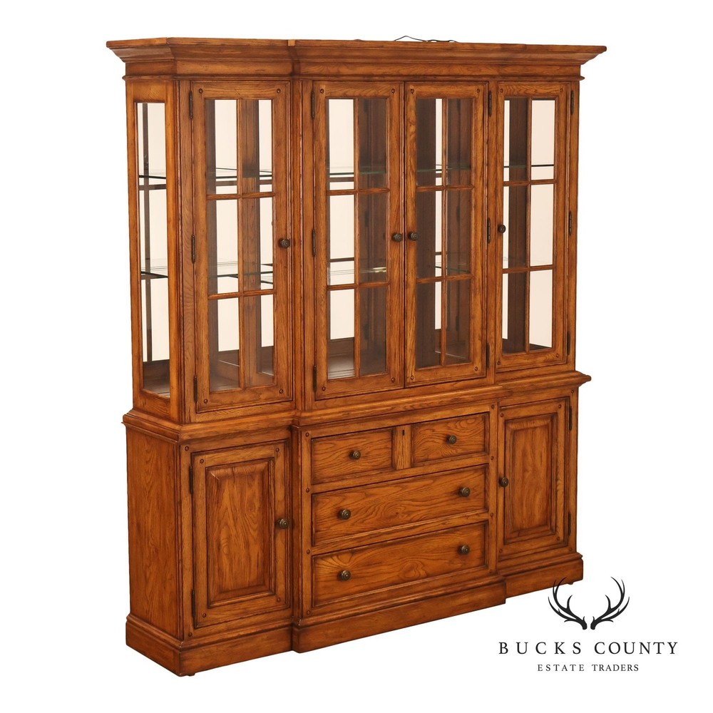 Thomasville Lighted Oak China Cabinet