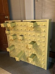 Collectible Vintage HOBART 100 Drawer Small Part File Cabinet *Yellow Unit Only