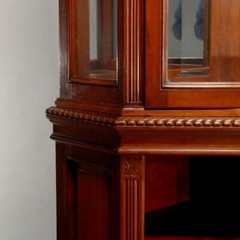 Antique Cherry Faceted & Mirrored Corner Cabinet c1890