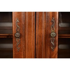 Ethan Allen French Louis Philippe Solid Carved Maple Bookcase or Media Cabinet