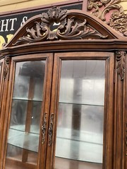 66397 Large Bow Glass PULASKI 2 Piece Curio Cabinet
