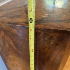 French Philippe 19th C. Burl Walnut Marquetry Cabinet w/ Key Antique